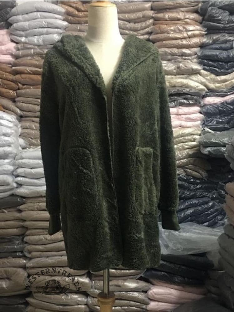 Autumn and Winter Solid Color Warm Top Medium Long Coat