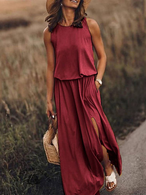 Super low price✨Women's Solid Color Loose Elegant Casual Dress