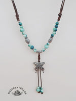 Colorful Beaded Butterfly Braided Rope Ethnic Necklace