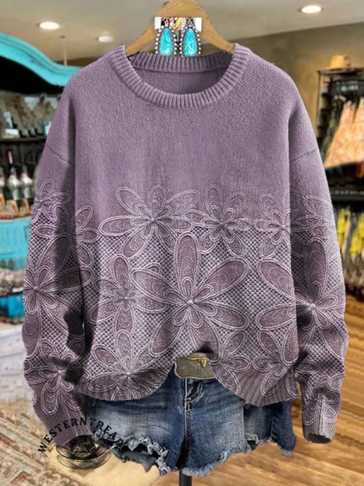 🔥Hot Sale🔥Vintage Floral Art Print CasualSweatshirt