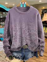 🔥Hot Sale🔥Vintage Floral Art Print CasualSweatshirt