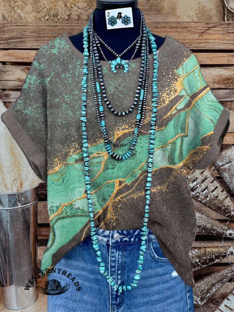 Women's  Print Casual Cotton And Linen Shirt