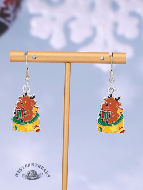 Women's Christmas Elk Earrings