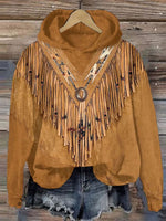 🔥Hot Sale🔥Yellow Ethnic Geometry Art Print Casual Sweatshirt