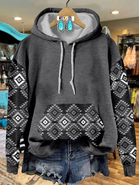 Aztac Print Casual Hoodie Sweatshirt