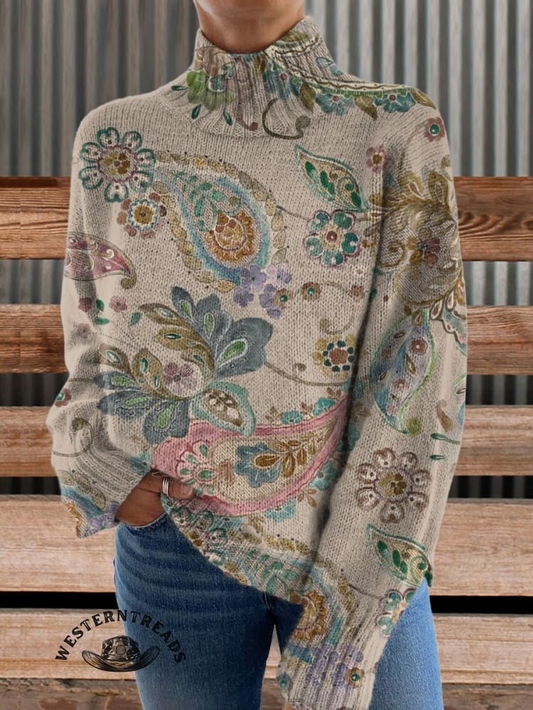 🔥Hot Sale🔥Vintage Paisley Print Sweatshirt
