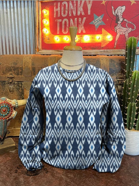 Women's Aztec Art Print Casual Crew Neck Sweatshirt