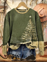 Vintage Christmas Print CasualSweatshirt