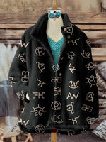 Western Cattle Brands Print Women's Casual Sherpa Coat Cardigan