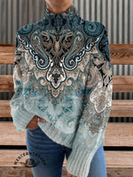 🔥Hot Sale🔥Women's Paisley Print Casual Sweatshirt