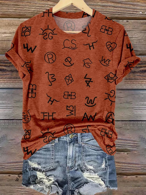 Cattle Brands Print T-shirt