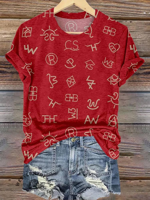 Cattle Brands Print T-shirt