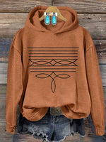 Women's Boot Stitch Print Casual Sweatshirt