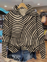 🔥Hot Sale🔥Vintage Hand Drawn Circle Line Print CasualSweatshirt