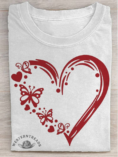 Valentine's Day Love Print T-shirt