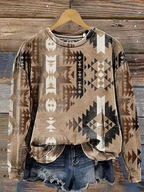 Tribal-Aztec Art Print Casual Sweatshirt
