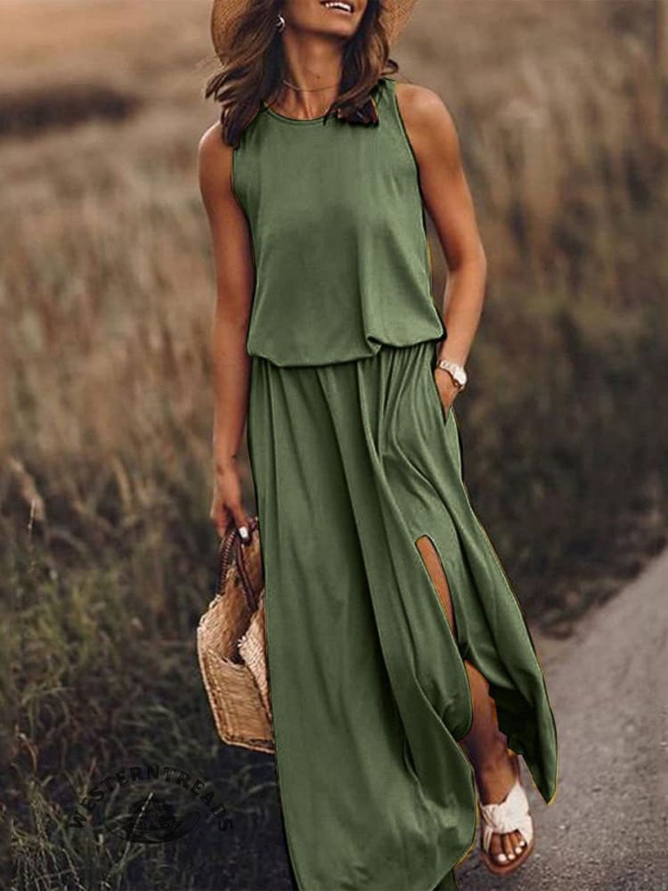Super low price✨Women's Solid Color Loose Elegant Casual Dress