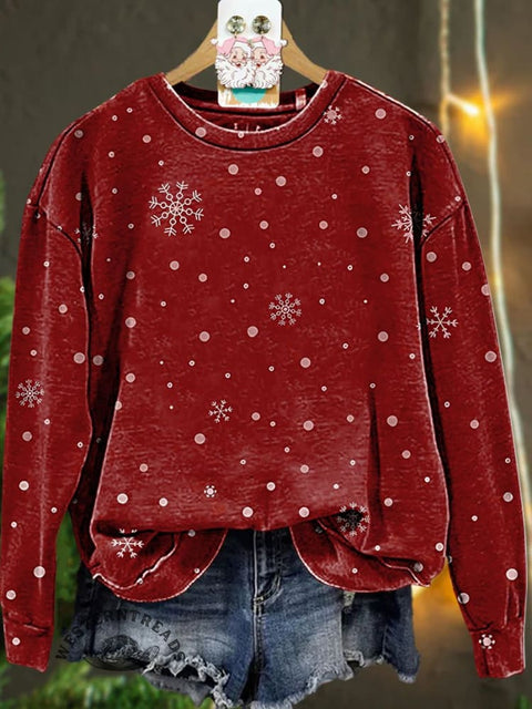Christmas red snowflakes Casual  Sweatshirt