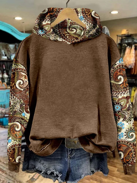 Paisley Print Casual Sweatshirt