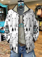 ️0.15kg Ultralight Quilted JacketWomen's White Vintage Aztec Print Casual Quilted Cardigan