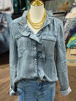 Women's Casual Long Sleeve Comfortable Denim Cotton Shirt