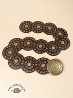 Vintage Western Cowboy Round Hollow Metal Wide Belt