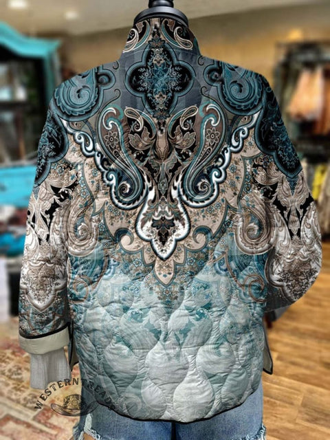 Women's Print Casual Quilted Jacket