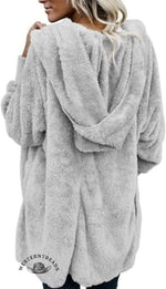 Autumn and Winter Solid Color Warm Top Medium Long Coat