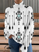 ️0.15kg Ultralight Quilted JacketWomen's White Vintage Aztec Print Casual Quilted Cardigan