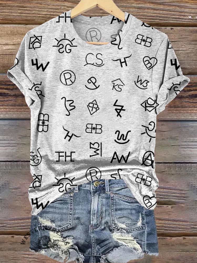 Cattle Brands Print T-shirt
