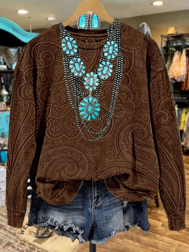 Vintage Western Art CasualSweatshirt