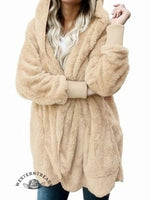 Autumn and Winter Solid Color Warm Top Medium Long Coat