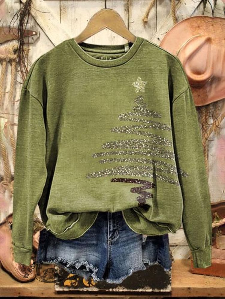 Vintage Christmas Print CasualSweatshirt