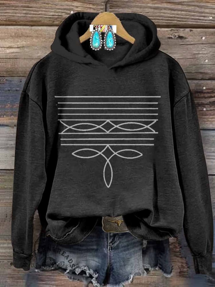 Women's Boot Stitch Print Casual Sweatshirt