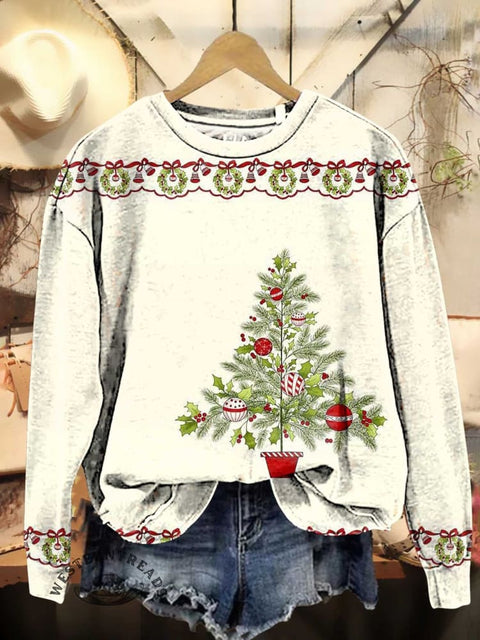 Retro Christmas Tree Casual Sweatshirt