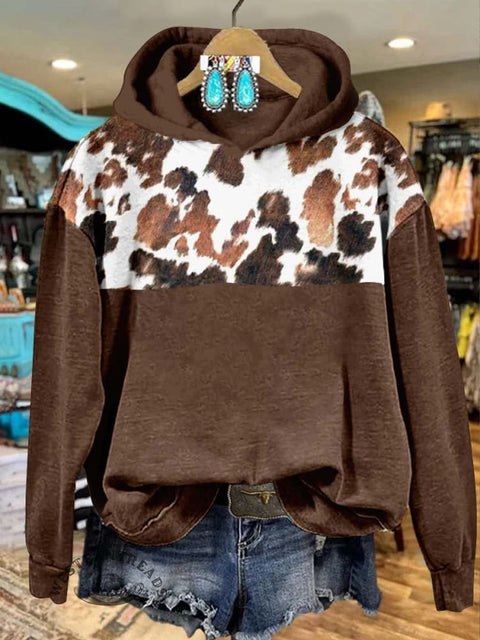Cow Print Casual Sweatshirt