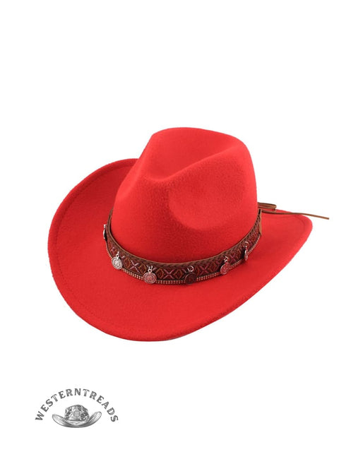 Endless Belt Decorated Western Cowboy Retro Wool Hat