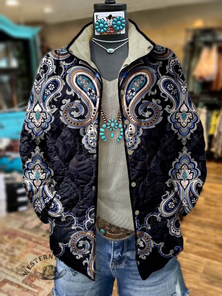 Women's Paisley Casual Quilted Jacket