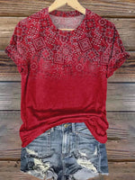 Red Paisley Print T-shirt