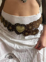 Western Cowboy Heart Stitching Rivet Retro Belt