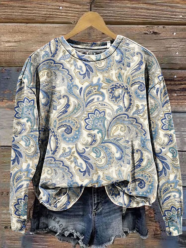 Paisley Pattern Art Print Casual Sweatshirt