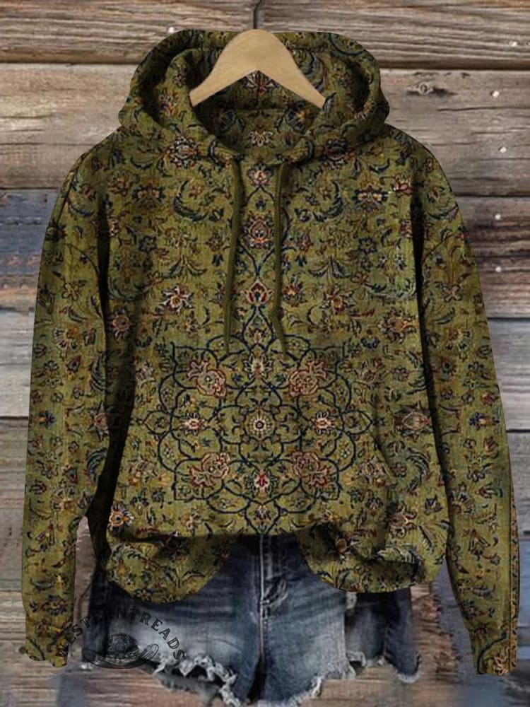 Women's Ethnic Art Pattern Print Casual Hoodie Sweatshirt