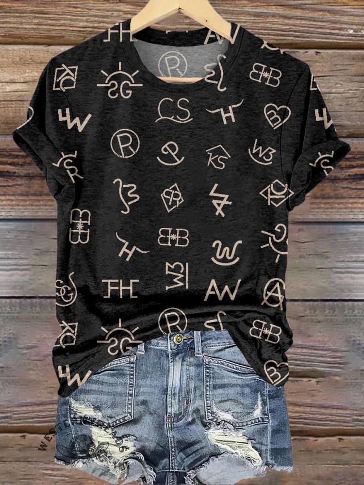 Cattle Brands Print T-shirt