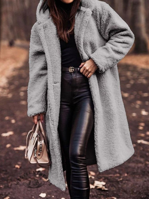 Autumn and Winter Long Long-sleeved Woolen Coat for Women