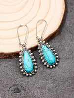 Women's Bohemian Metal Turquoise Drop Earrings