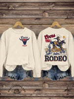 Retro Coors Rodeo Cowboy Art Print Pattern Casual Sweatshirt