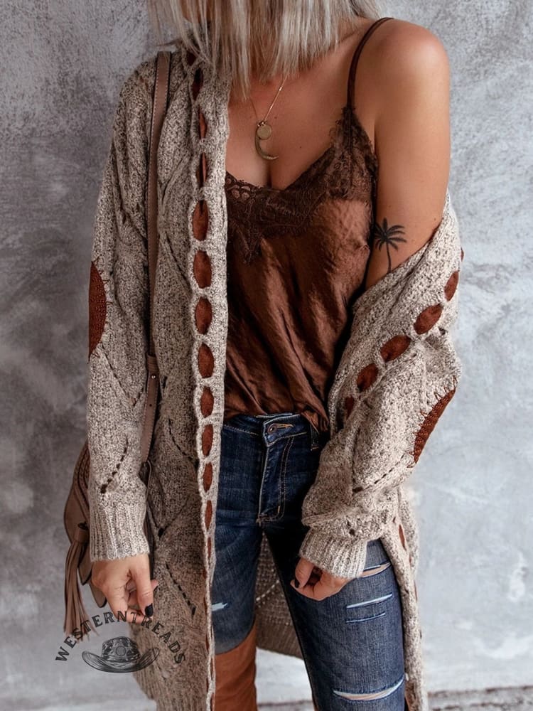 Women's Long Sleeve Midi Knit Cardigan Sweater