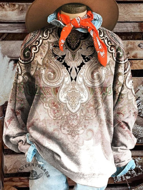 Paisley Print Casual Sweatshirt