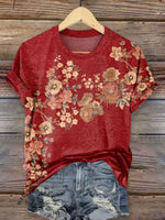 Vintage Flower Art Print T-shirt