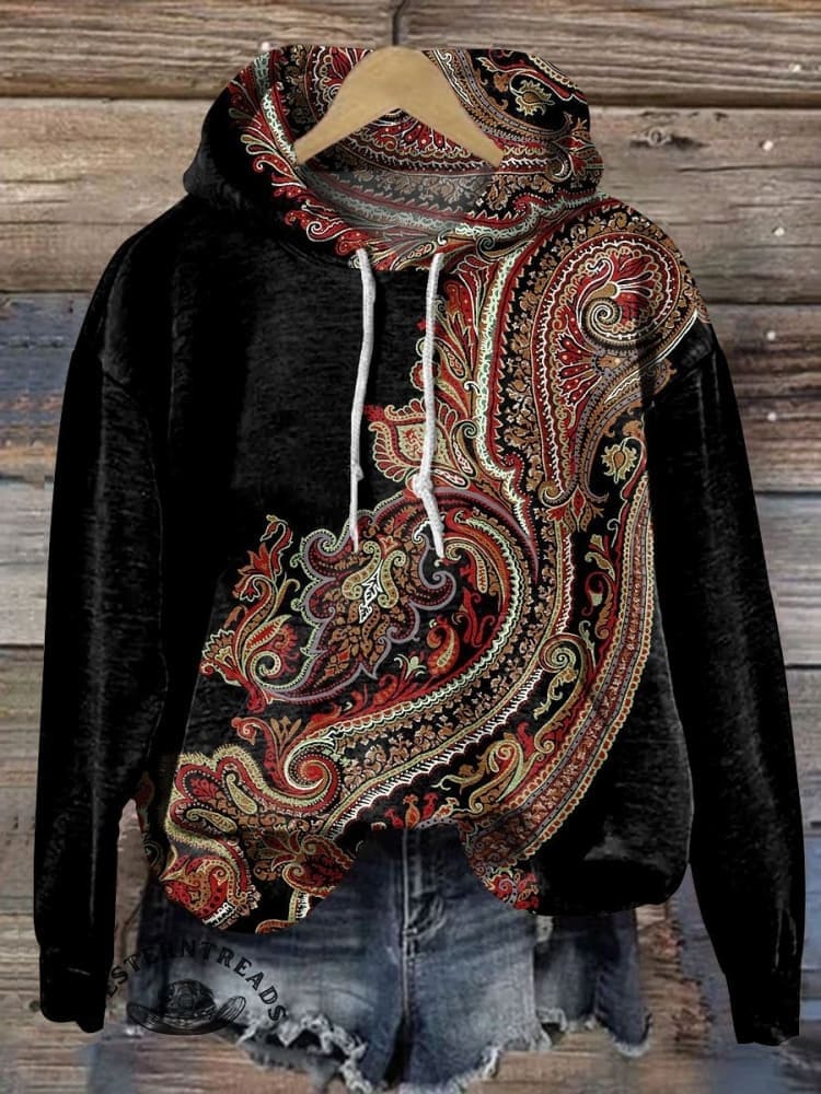 🔥Hot Sale🔥Retro Paisley Pattern Art Print Casual Sweatshirt